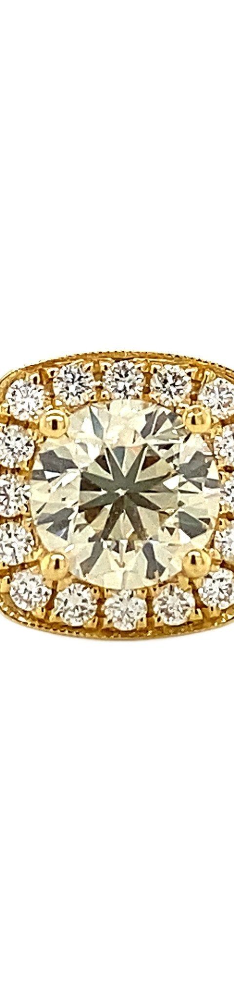 Vintage 18K Gold Cluster Ring with Diamond